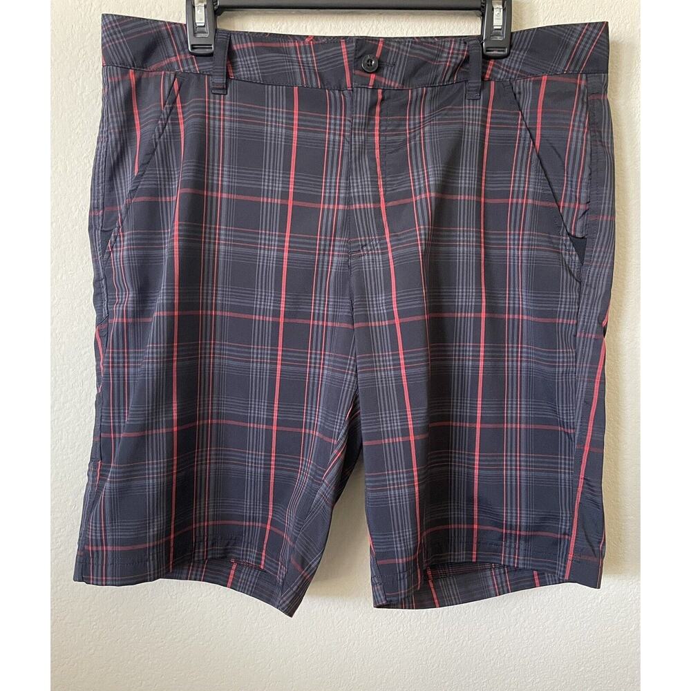 FILA SPORT GOLF Black Plaid Performance Stretch Mens Shorts Size 36 Inseam 11